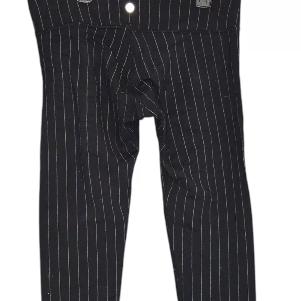 Lululemon Black Leggings White Pinstripe Y2K Straight Leg Cropped Medium